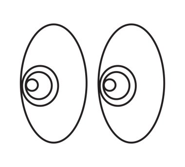 Beyaz arkaplan izole edilmiş vektör illüstrasyonunda yan göz biçimi simgesi