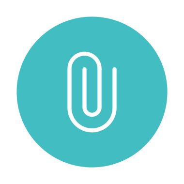 Klip Ekleme Simgesi Yuvarlak Yalıtılmış Vektör İllüstrasyonu