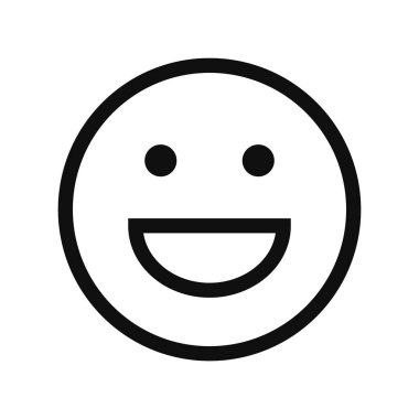 Happy Laughing Line Icon Isolated Vector Illustration