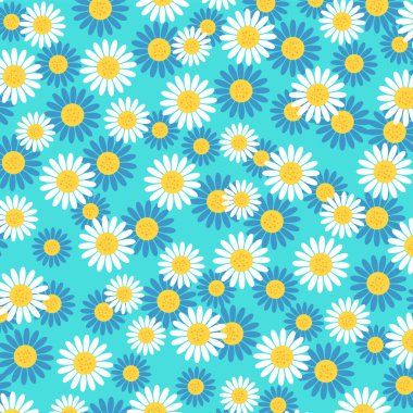 Renkli papatya çiçeği desenli arka plan. Vektör illüstrasyonu