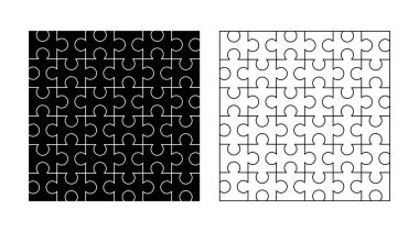 Yapboz Siyah ve Beyaz Çizgi Biçimli Vektör ResmiComment