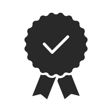 Kalite denetimi madalya simgesi, kabartma biçimi izole edilmiş vektör illüstrasyonu