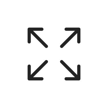 Beyaz arkaplandaki izole edilmiş düz simgeyi genişlet ve büyüt. Vektör illüstrasyonu