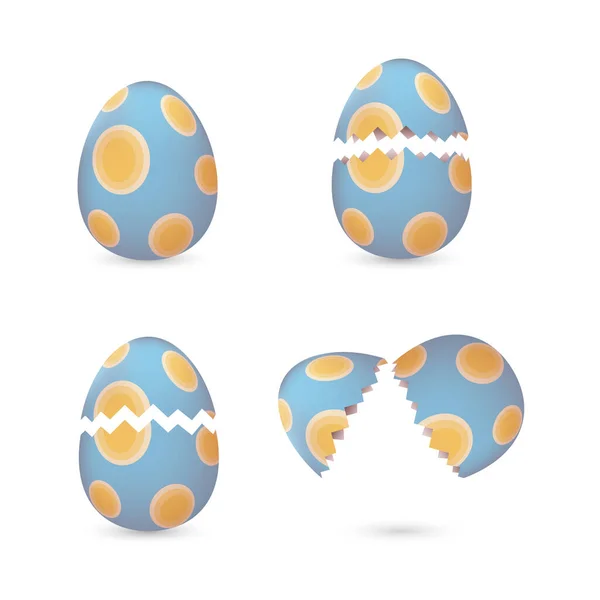 有卵子的裂开的复活节彩蛋 — 图库矢量图片