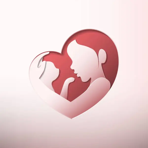 Kalp şeklinde siluet kağıt kesen bir kediyi tutan kadın. 