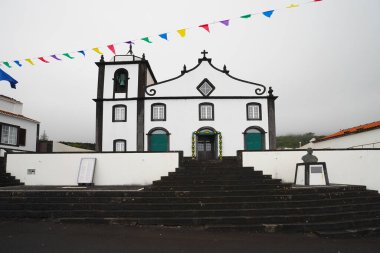 Catholic church Igreja de Sao Joao Baptista in the village Sao Joao  on an Azores island Pico. clipart