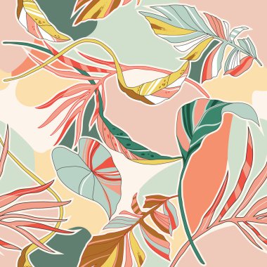 Doğal sanat rengi kusursuz illüstrasyon premium vektörü 