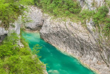 Dağlardaki nehrin güzel manzarası