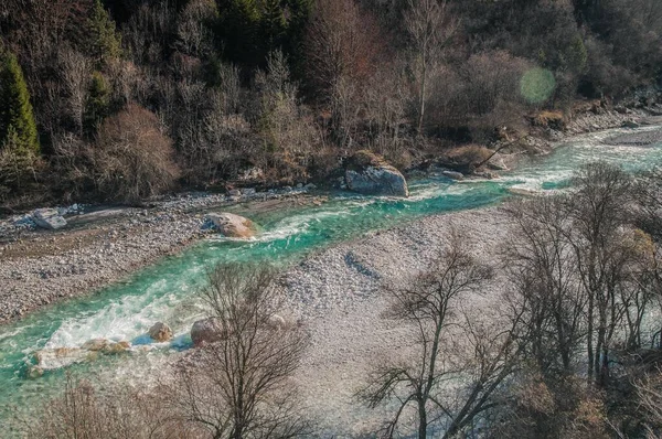 Όμορφο Τοπίο Ποτάμι Χειμώνα — Φωτογραφία Αρχείου
