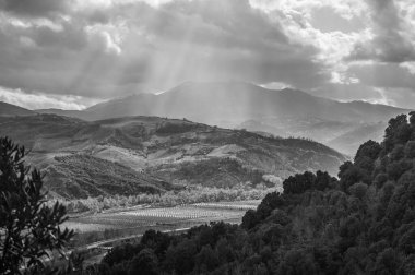 beautiful mountain  landscape,  dramatic sky