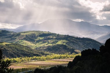 beautiful mountain  landscape,  dramatic sky