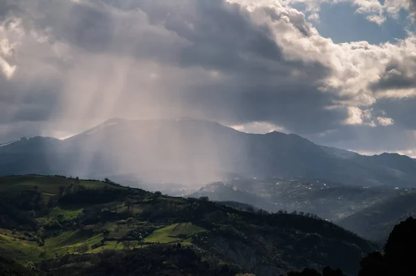 Beautiful Mountain Landscape Dramatic Sky — Stok Foto