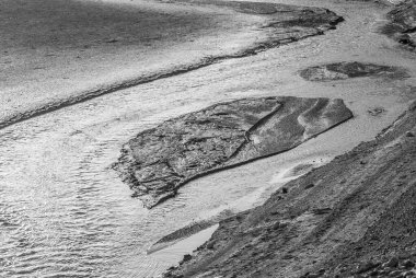 river in the wild black and white