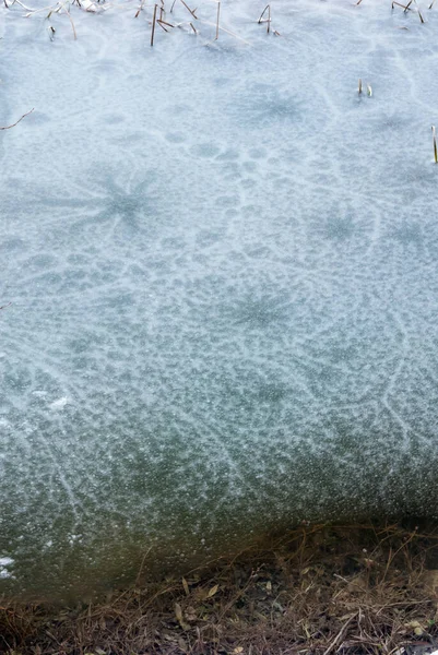 Iced Water Figures Ice Iced Lake Frozen Water Circles Ice — 스톡 사진