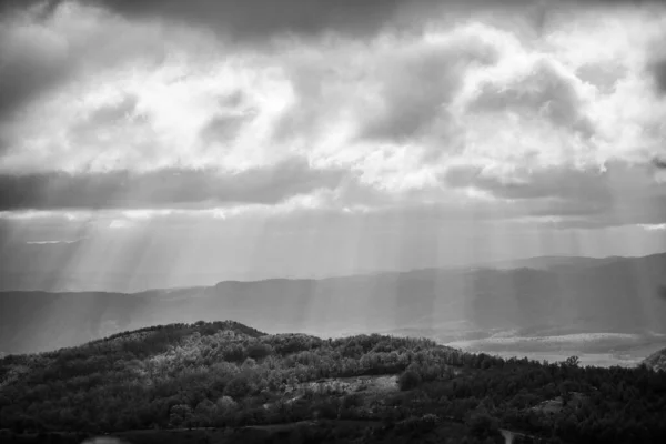 sun rays of the heaven on the hills