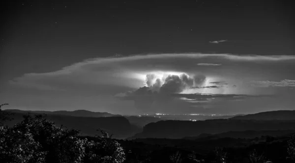 thunder and storm on the valley black and white