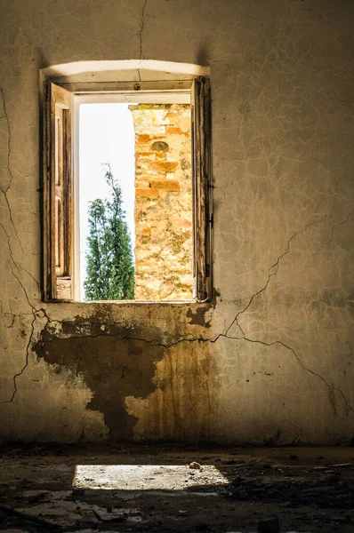 Window Abandoned Ghost Town — Stockfoto
