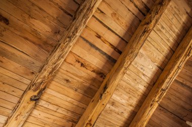 wooden beams in the rustic house