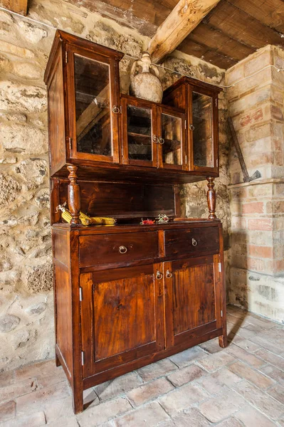 old cupboard of wood in the farmer's house
