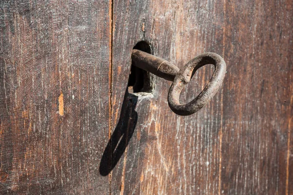 Antique Iron Key Door Lock — Fotografia de Stock