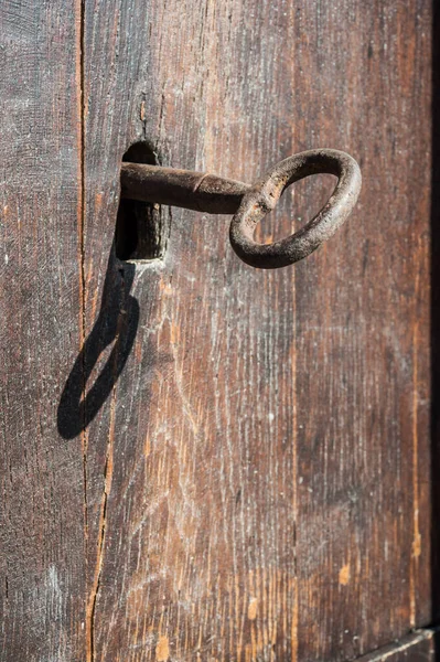 Antique Iron Key Door Lock — Fotografia de Stock
