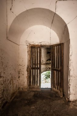 interior of an old abandoned peasant house