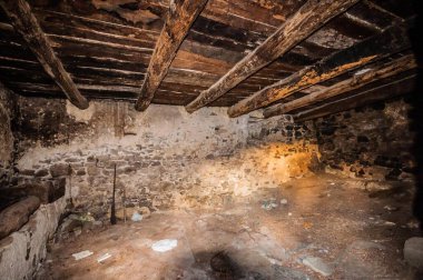 interior of the abandoned house in the old town