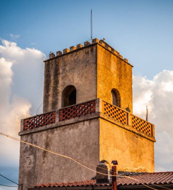 turret in the old town, watchtower in the historic center