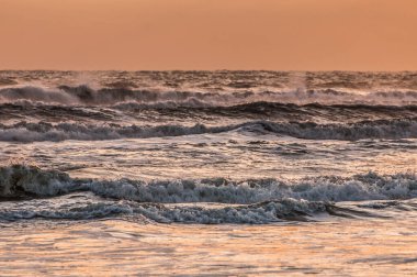 waves at sunrise, nature