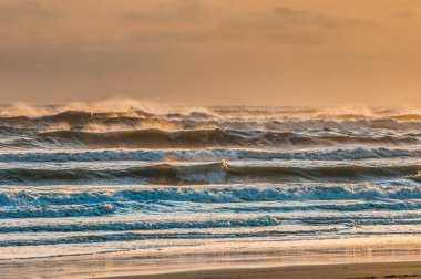 waves at sunrise, nature