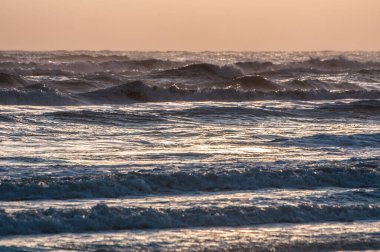 waves at sunrise, nature