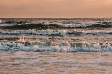 waves at sunrise, nature