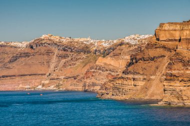 greek island cliffs in the mediterranean sea