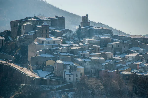 Snowy Southern Italy Village — Stock fotografie