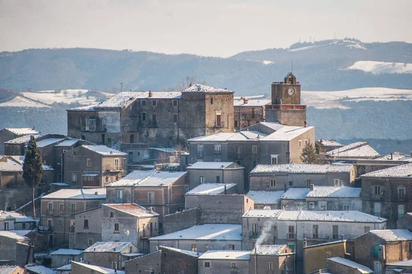 Snowy Southern Italy Village — Zdjęcie stockowe