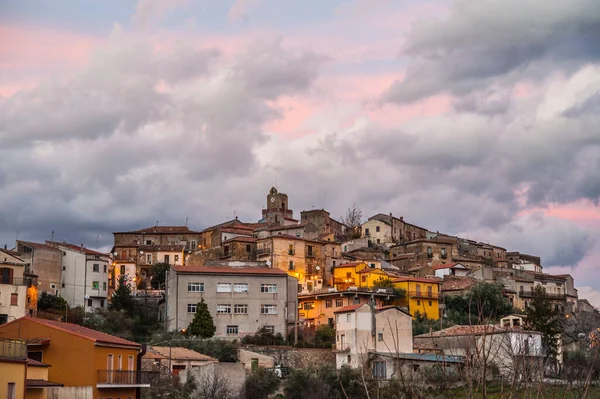 old town and sky at sunset in the south europe Italy