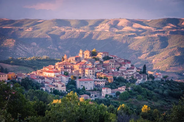 Mediterranean Village Sunset South Europe — Stock fotografie