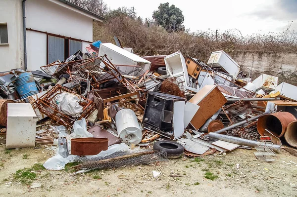 abandoned garbage in the town