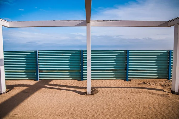 Fence Beach Winter Time — Stock Photo, Image