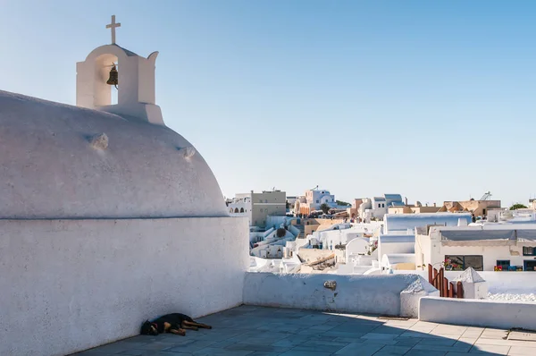 Igreja Branca Grega Ilha Santorini — Fotografia de Stock