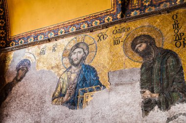mosaic of christ holy sophia of istambul interior