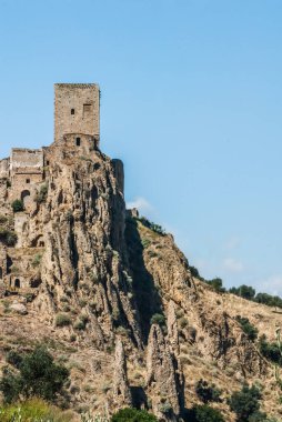 Abandoned collapsed town, ghost town, medioeval town