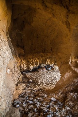 abandoned cave, shelter for the night