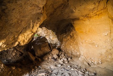 abandoned cave, shelter for the night