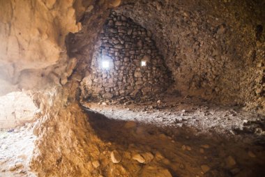 abandoned cave, shelter for the night