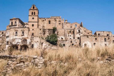 Abandoned collapsed town, ghost town, medioeval town
