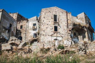 Abandoned collapsed town, ghost town, medioeval town