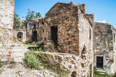 Abandoned collapsed town, ghost town, medioeval town
