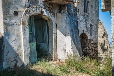 Abandoned collapsed town, ghost town, medioeval town