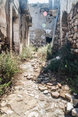 ruin of the Abandoned collapsed town, ghost town, medioeval town